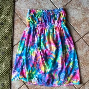 Strapless colorful cover up